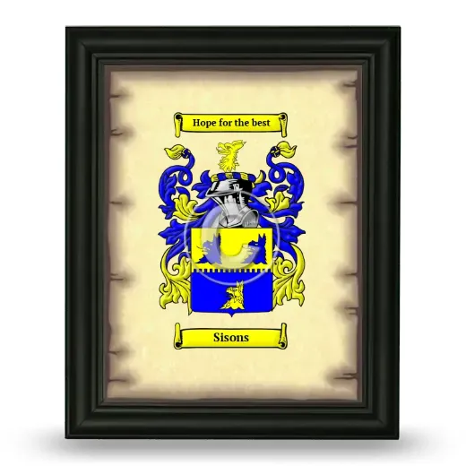 Sisons Coat of Arms Framed - Black