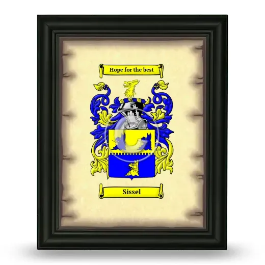 Sissel Coat of Arms Framed - Black