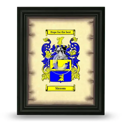 Sissom Coat of Arms Framed - Black