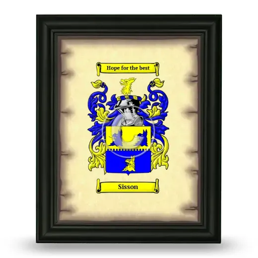 Sisson Coat of Arms Framed - Black