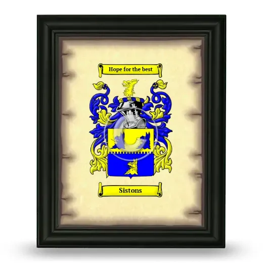 Sistons Coat of Arms Framed - Black