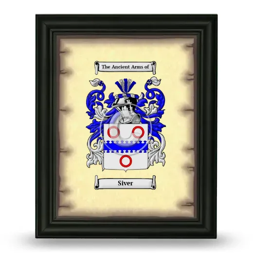 Siver Coat of Arms Framed - Black