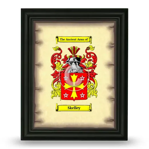 Skelley Coat of Arms Framed - Black