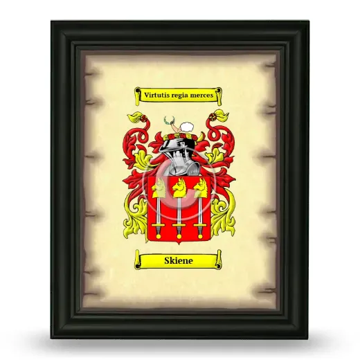 Skiene Coat of Arms Framed - Black