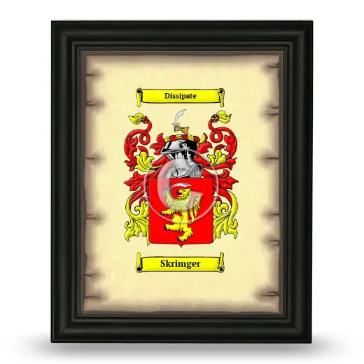 Skrimger Coat of Arms Framed - Black