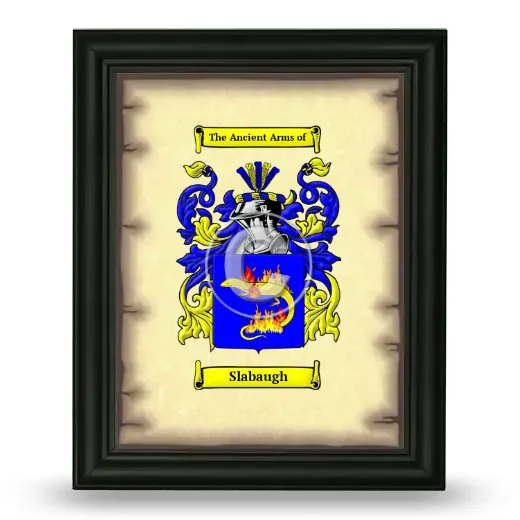 Slabaugh Coat of Arms Framed - Black