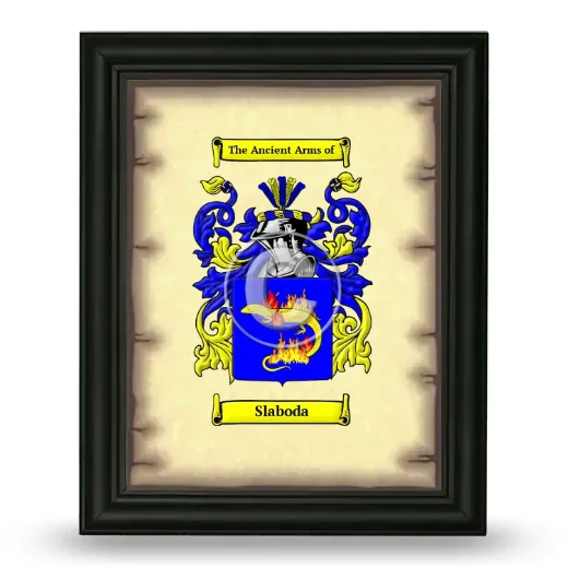 Slaboda Coat of Arms Framed - Black