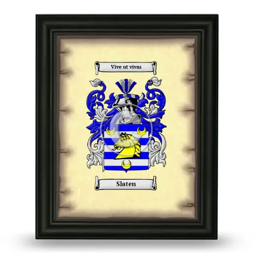 Slaten Coat of Arms Framed - Black