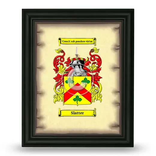 Slatter Coat of Arms Framed - Black