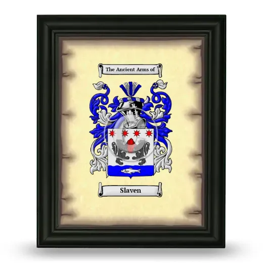 Slaven Coat of Arms Framed - Black