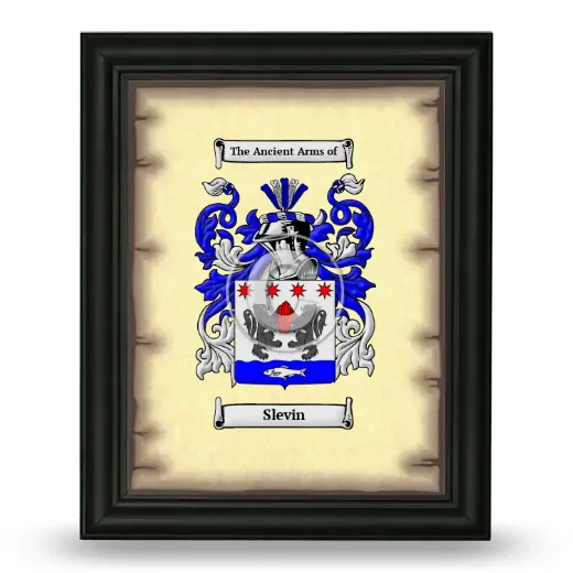 Slevin Coat of Arms Framed - Black