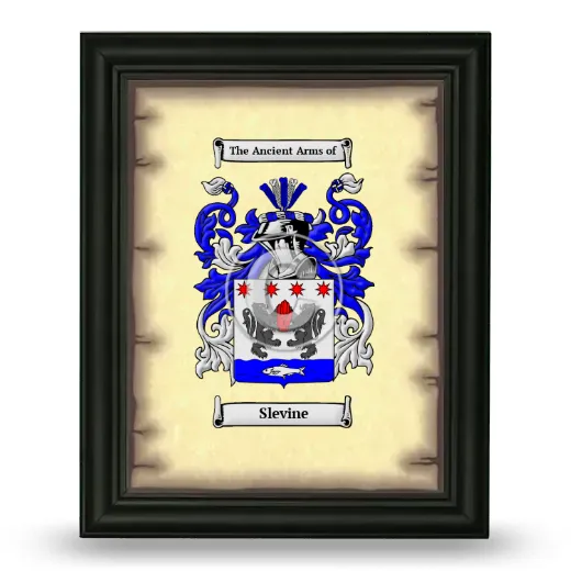 Slevine Coat of Arms Framed - Black