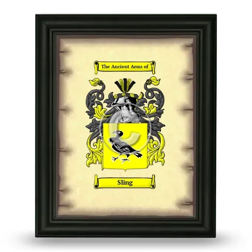 Sling Coat of Arms Framed - Black