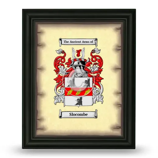 Slocombe Coat of Arms Framed - Black