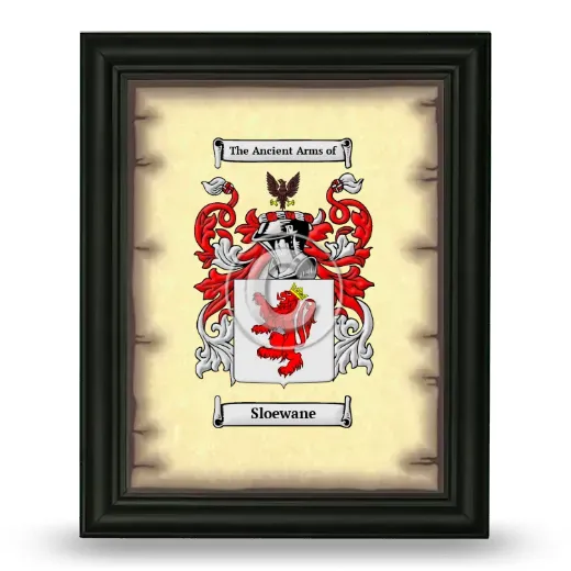 Sloewane Coat of Arms Framed - Black