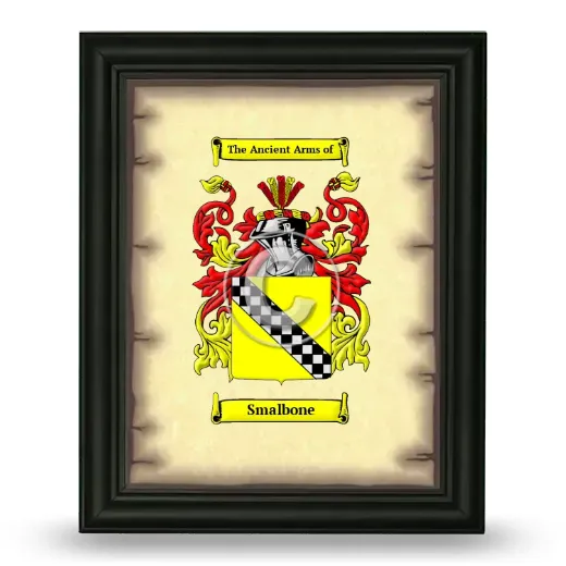 Smalbone Coat of Arms Framed - Black
