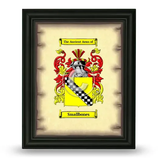 Smallbones Coat of Arms Framed - Black