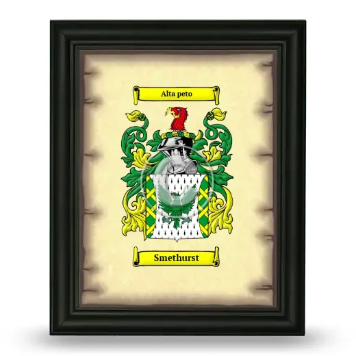 Smethurst Coat of Arms Framed - Black