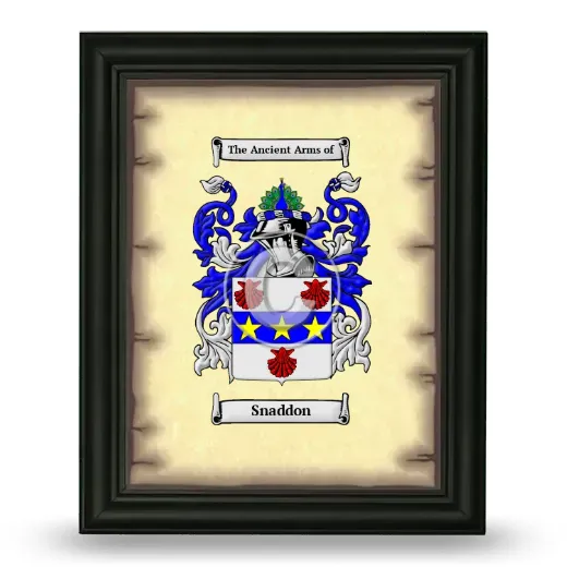Snaddon Coat of Arms Framed - Black