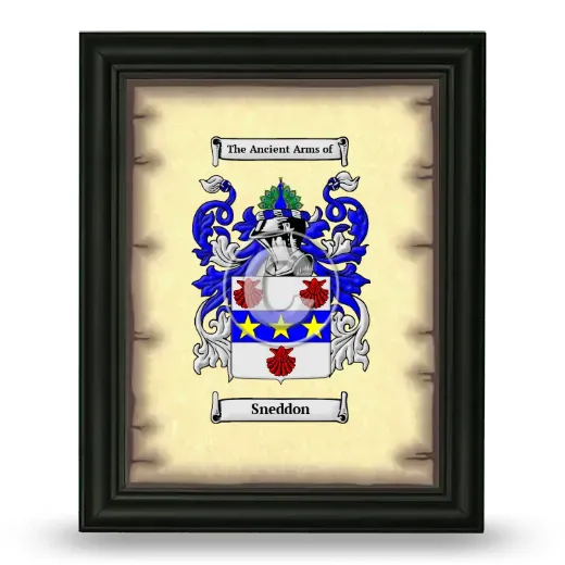 Sneddon Coat of Arms Framed - Black