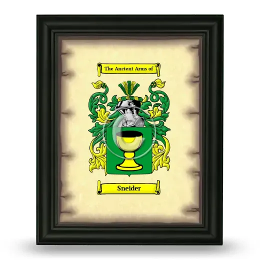 Sneider Coat of Arms Framed - Black