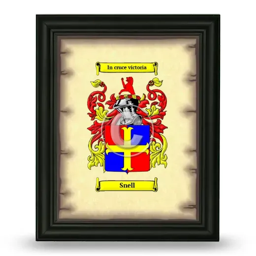Snell Coat of Arms Framed - Black