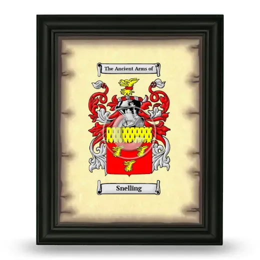 Snelling Coat of Arms Framed - Black