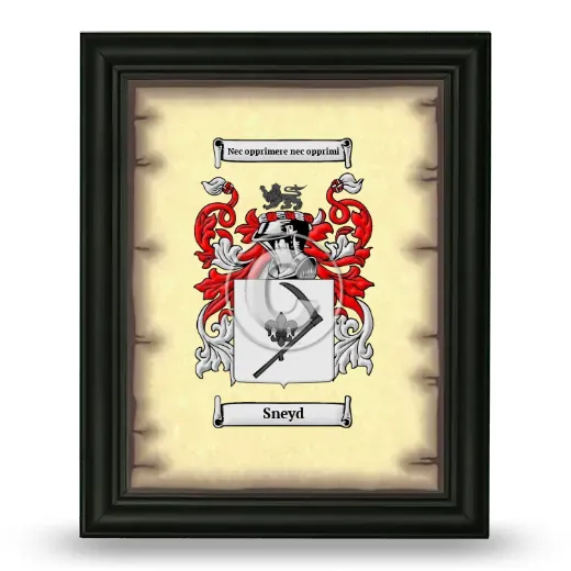 Sneyd Coat of Arms Framed - Black