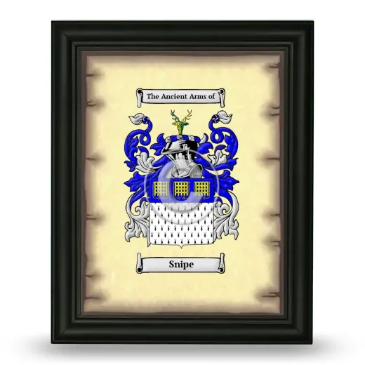 Snipe Coat of Arms Framed - Black