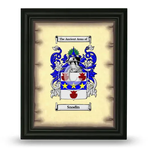 Snodin Coat of Arms Framed - Black