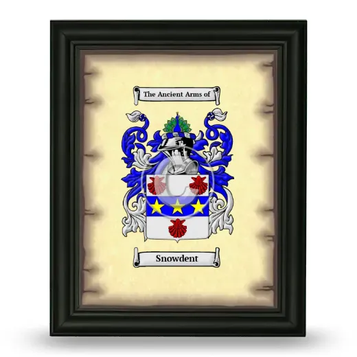 Snowdent Coat of Arms Framed - Black