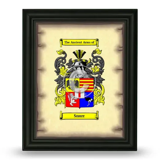 Snurr Coat of Arms Framed - Black