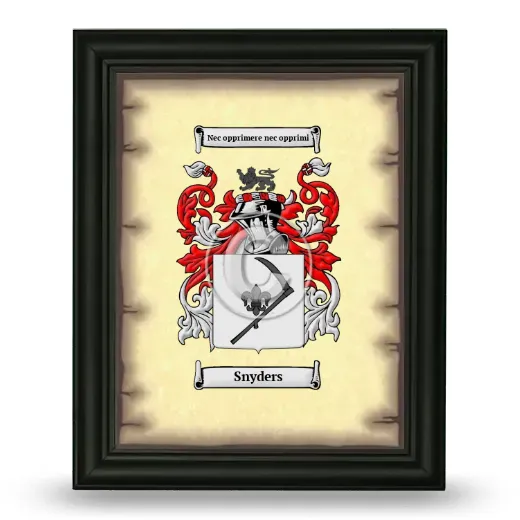 Snyders Coat of Arms Framed - Black