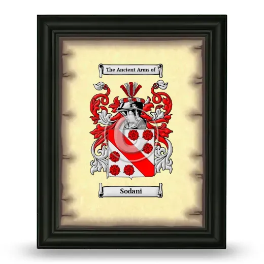 Sodani Coat of Arms Framed - Black