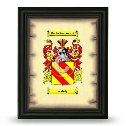 Sodely Coat of Arms Framed - Black
