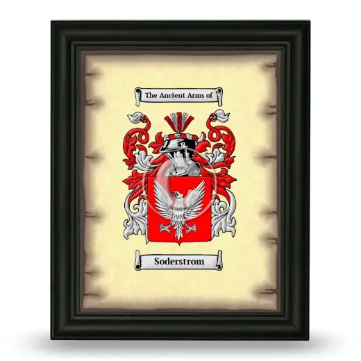 Soderstrom Coat of Arms Framed - Black