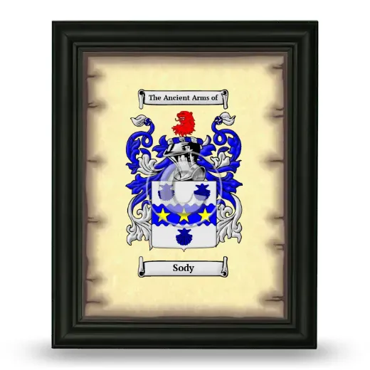 Sody Coat of Arms Framed - Black