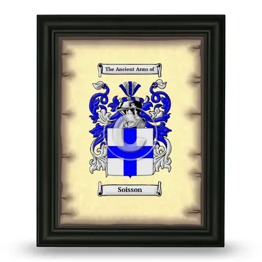 Soisson Coat of Arms Framed - Black