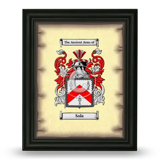Sola Coat of Arms Framed - Black