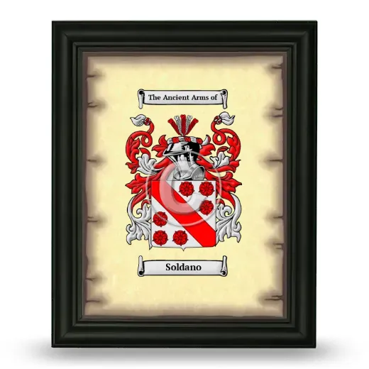 Soldano Coat of Arms Framed - Black