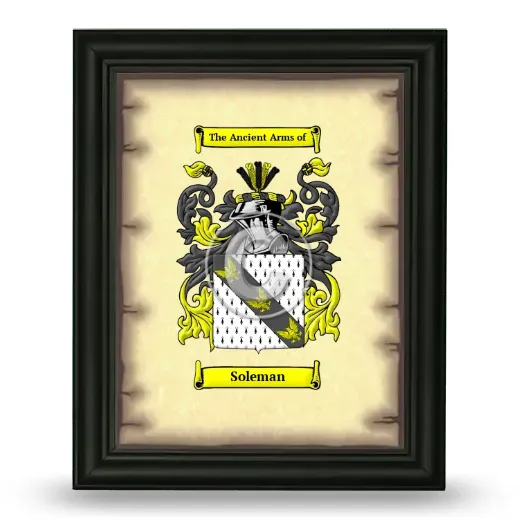 Soleman Coat of Arms Framed - Black