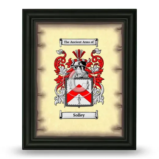 Solley Coat of Arms Framed - Black