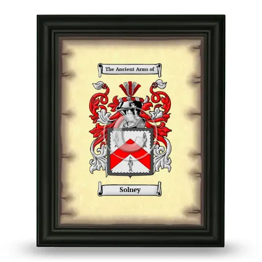 Solney Coat of Arms Framed - Black