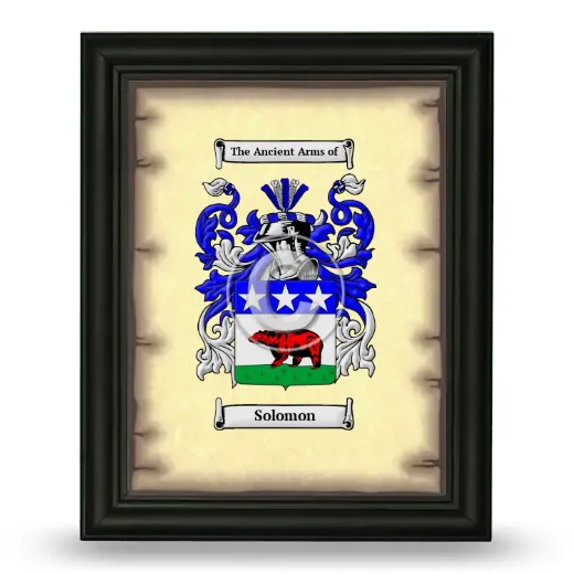 Solomon Coat of Arms Framed - Black