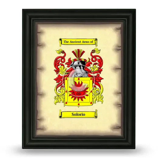 Solorio Coat of Arms Framed - Black