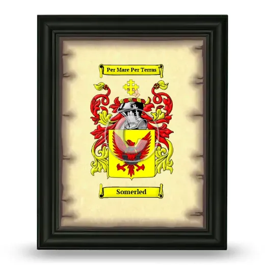 Somerled Coat of Arms Framed - Black
