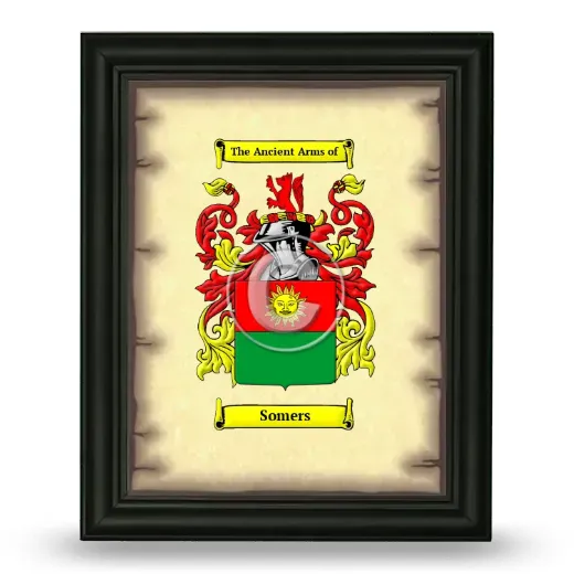 Somers Coat of Arms Framed - Black