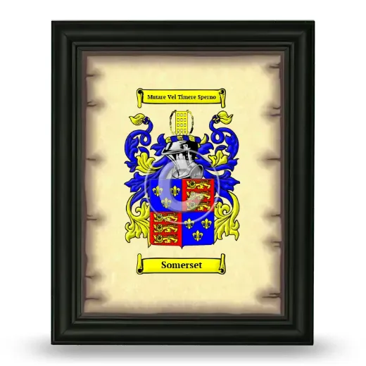 Somerset Coat of Arms Framed - Black