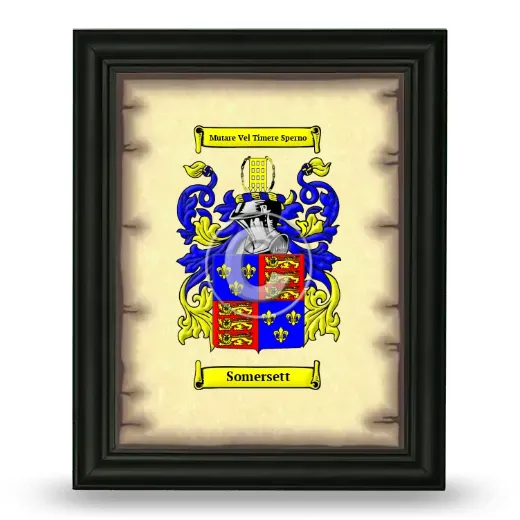 Somersett Coat of Arms Framed - Black