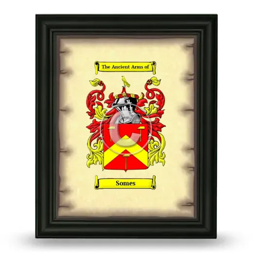 Somes Coat of Arms Framed - Black